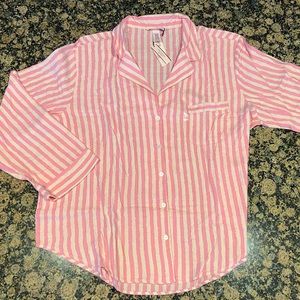 Victoria’s Secret Flannel Striped Pajama Set in XL